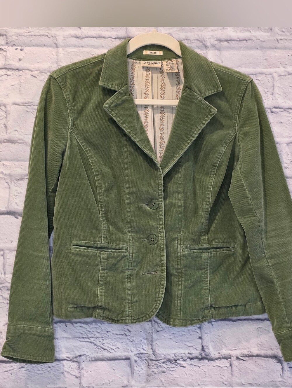 St. John's Bay Olive Green Cotton Corduroy Blazer